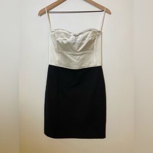 Dkny Donna Karen Sleeveless Mini Dress Black White Silk Sz 4 NWT $335